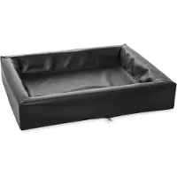 Bia bed kunstleer hoes hondenmand zwart -2 60x50x12,5 cm