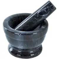 SuperMerchantEU - Granieten Vijzel - 10cm - Ergonomische Handgreep - Vaatwasmachinebestendig