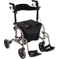 Aidapt Duo Deluxe: Rollator én Rolstoel Grijs