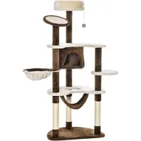 PawHut Kattenboom bruin 65 x 50 x 153 cm