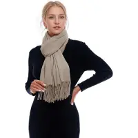 Karma Dames sjaal Winter Herfst – Warme Zachte Omslagdoek Shawl – 70 x 200 cm , taupe