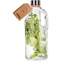 Orion - Glazen Waterfles - 1,15 L - Retro Stijl - Met Handvat - Transparant