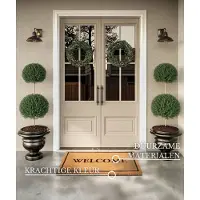 Villeroy & Boch Deurmat Cocos Porte Caroline - Beige / Zwart - Kokos Deurmat Binnen / Buiten - 50x80 cm