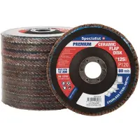 Specialist 10 stuks Lamellenschuurschijf 125 mm P100 – Ceramic PREMIUM voor RVS & Staal