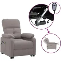 vidaXL Massagestoel elektrisch stof taupe