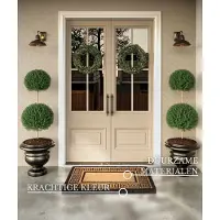Villeroy & Boch Deurmat Cocos Porte Louis - Beige / Zwart - Kokos Deurmat Binnen / Buiten - 50x80 cm