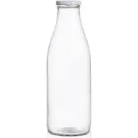 Orion - Glazen Melkfles - 1 l - Met Schroefdop - Translucent