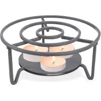 SuperMerchantEU - Metalen Theepotwarmer - 16,5 cm - Grijs - Tealight Plaats