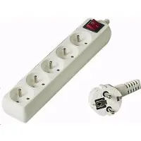 PremiumCord Stekkerdoos, PP5K-03 vermogensuitbreiding 5 stopcontact(en) Wit (5 x, CEE 7/5, 3 m)