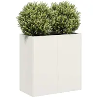 vidaXL - Plantenbak - 80x40x80 - cm - koudgewalst - staal - wit
