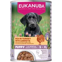 Eukanuba 6x Hondenvoer Nat Life Care Dog Puppy Kalkoen en Wortel 400 gr