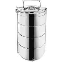 SuperMerchantEU Thermosstalen lunchtrommel, 4 lagen, 4 x 900 ml