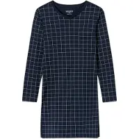 Schiesser Pyjama lang 'Fine Interlock' donkerblauw / wit
