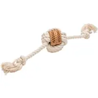 Beeztees Puppy Dental Speeltouw Fem - Hondenspeelgoed - Rubber/Katoen - Beige/Bruin - 30x8,8x8,8 cm