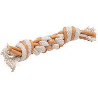 Beeztees Puppy Dental Touw Foz - Hondenspeelgoed - TPR/Katoen - Beige/Bruin - 30x4,5x4,5 cm