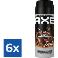 Axe Deodorant Spray Anti Transpirant Dark Temptation 150 ml - Voordeelverpakking 6 stuks