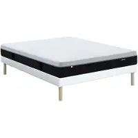 Vente-unique Set 160 x 200 cm gewatteerde bedbodem + hybride brandwerende matras met pocketveren in 9 zones, traagschuim en latex 28 cm dik - SLOMAS van YSMÉE