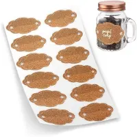 Orion - Zelfklevende Etiketten - 12 Stuks - Kork - Voor Potten & Flessen