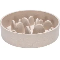Designed By Lotte Pom Antischrokbak Hond - Slow feeder hond - Voerbak - Vaatwasserbestendig - Bamboe - Beige - 1430 ml