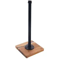 Orion River Serie - Metalen en Houten Keukenrolhouder - Zwart - 35 cm