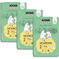 Moomin Baby Eco Wegwerpluiers - 168 stuks - Maat 2 - 3 t/m 6 kg - Hypoallergeen – Gevoelige Huid – Parfumvrij