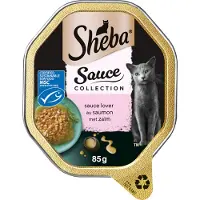 Sheba Kattenvoer - Sauce Collection - Zalm - Kuipjes - 22x85g