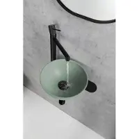 Sapho Minor toilet waskom beton 26cm groen met houder links