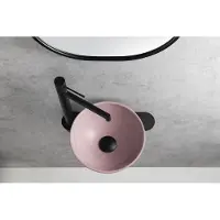 Sapho Minor toilet waskom beton 26cm roze met houder links