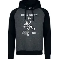 Minnie & Mickey Mouse - Disney Trui met capuchon - Donald Duck - Rage Quit - S tot XXL - voor Mannen - anthraciet-zwart - Maat M