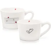Orion Serie - Keramische Mok - 210ml - Hartmotief - Wit