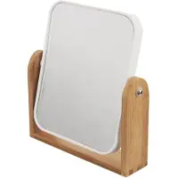 Orion Whitney - Make-upspiegel - Dubbelzijdig - 18x20 cm - Verstelbare Houten Standaard