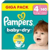 Pampers Baby Dry Luiers Maat 4 (9-14 Kg) 140 Stuks
