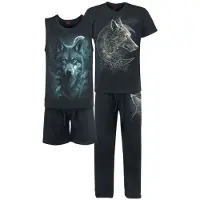 Spiral Pyjama - Celtic Wolf - 4Pc Mens Gothic Pyjama Set - M tot XXL - voor Mannen - zwart | Maat L