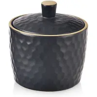 Orion Tea Time Serie - Keramische Suikerstrooier - Zwart - 320 ml - Met Deksel