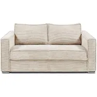 Vente-unique Driezits express slaapbank van ribfluweel - Beige - LORETO