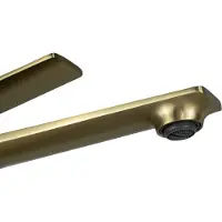 EcoRain 30% Waterbesparende Wastafelkraan Hoog Olivia van RVS 304 en Messing - Universele Aansluiting - Anti-Kras Coating - Behoud Waterdruk - 5 Jaar Garantie - Geborsteld Goud
