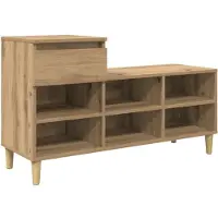 vidaXL Schoenenkast 102 x 36 x 60 cm Bewerkt hout Artisanaal eiken