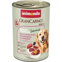 Animonda GranCarno Voordeelpakket Adult Single Protein Superfoods 24 x 400 g Rundvlees + rode biet, bramen, paardenbloem