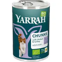 Yarrah - Natvoer Kat Blik Chunks met Kip & Kalkoen Bio