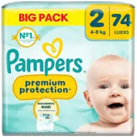 Pampers 2x Premium Protection Luiers Maat 2 (4-8 Kg) 74 Stuks