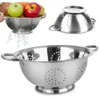 Orion - Roestvrijstalen Keukenzeef - 28cm - Ergonomische Handgrepen - Stabiele Basis