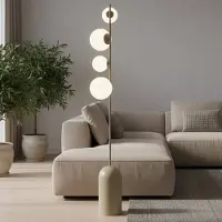 Emibig Vloerlamp Etno LP4, crème / amber, Woon-/ Eetkamer, Glas, Modern, vloerlamp