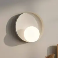 Valotorni Wandlamp Kido K1, dimbaar, crème / amber, Woon-/ Eetkamer, Glas, Modern, wandlamp