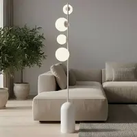 Emibig Vloerlamp Etno LP4, wit / opaal, Woon-/ Eetkamer, Glas, Modern, vloerlamp