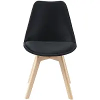 Vente-unique Set van 2 stoelen in fluweel en beuken - Zwart - JODY