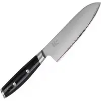 Yaxell Mon - Santokumes 165 mm - 3-laags roestvrij staal VG10 kern - zwart micarta handgreep