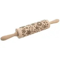 Orion - Decoratieve Houten Deegroller - 39 cm - Sneeuwvlokken