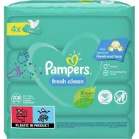 Pampers 3x Billendoekjes Fresh Clean Navulpak 4x52=208 Doekjes