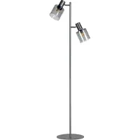 Eth Glazen Vloerlamp Sledge Glass 2 Lichts Zwart Met Smoke Glas