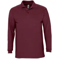 Sols Heren-Winter II Poloshirt met lange mouwen van Piqué katoen (Bourgondië)